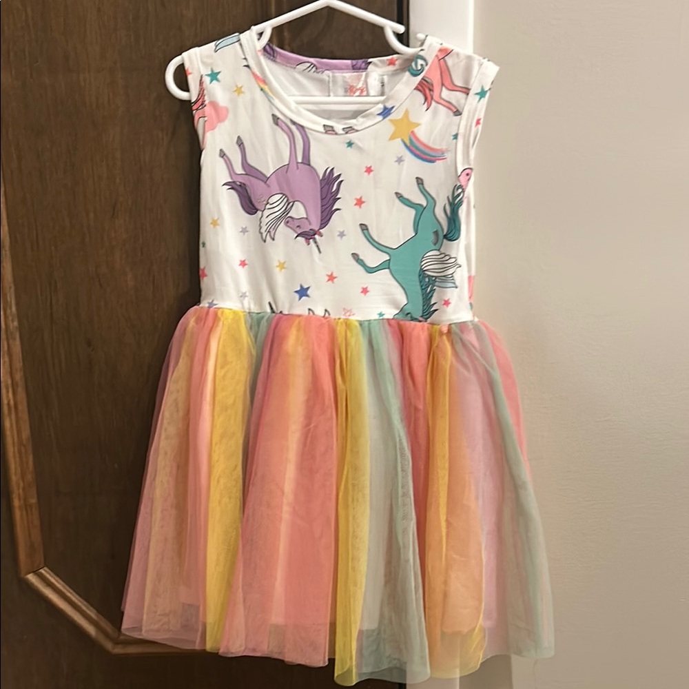 Unicorn Rainbow Tulle Dress